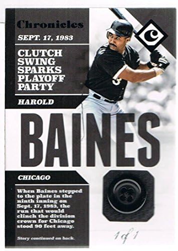 2017 Panini HAROLD BAİNES 50 Chronicles Örnekleri Siyah Düğme d 1/1-Beyzbol Oyunu Kullanılan Kartlar