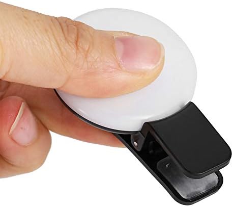 Antilog telefon ışık LED telefon Selfie dolgu ışığı Mini taşınabilir geniş açı evrensel klip ayna ile (Siyah)