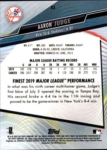 2020 En İyi Beyzbol 83 Aaron Judge New York Yankees Topps Şirketinden Resmi MLB Ticaret Kartı