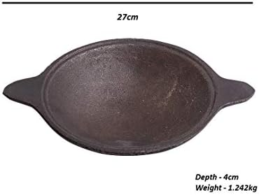 SEVGİYLE İŞÇİLİĞİ Bir Dökme Demir Appam Tava, 7,6 inç, 1,2 kg, Siyah