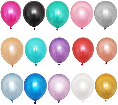 Yqs Balonlar 10 Adet Altın Beyaz Siyah Pembe Lateks Balonlar Doğum Günü Partisi Düğün Dekorasyon (Balon Boyutu : 10 İnç, Renk:
