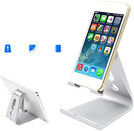 Fansipro Ayarlanabilir Tablet Cep Telefonu Tutucu Evrensel Cep Telefonu Standı Desteği, 9.2 7.5 9.7 (cm), Gümüş