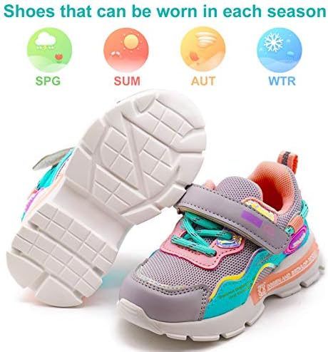 LARMAR Çocuk Sneakers Kız Erkek Atletik Koşu Hafif Nefes Tenis Spor Ayakkabı (Toddler / Küçük Çocuk)