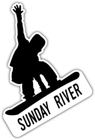 Sunday River Maine Kayak Maceraları Hatıra 4 İnç Vinil Çıkartma Tahtası Tasarımı