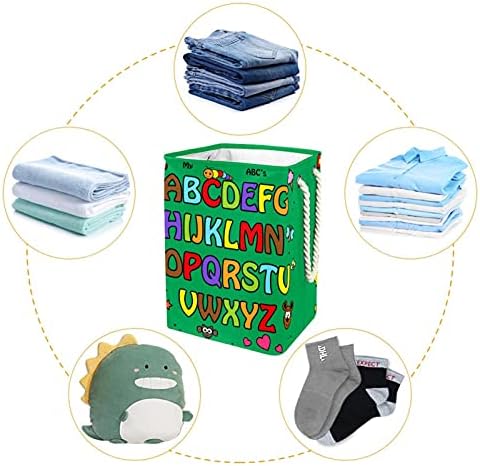 Çamaşır sepeti Alfabe Yeşil çamaşır Sepeti Depolama Sepeti Kreş Odası Oyun Odası saklama kabı saklama kutusu 19. 3x11. 8x15.