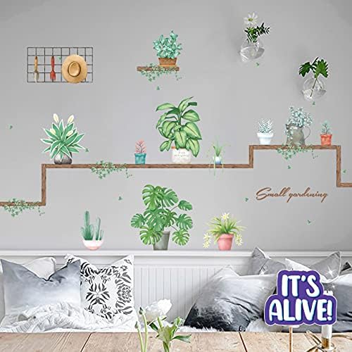 BÜYÜK BANA Yeşil Bitki Duvar Çıkartmaları, duvar çıkartmaları Çıkarılabilir DIY Duvar Dekorasyon Oturma Odası Yatak Odası Mutfak