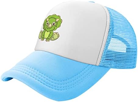 Bdhjydb Sevimli Yeşil Dinozor Çocuklar Kamyon Şoförü Şapkaları Ayarlanabilir Yürümeye Başlayan Örgü Beyzbol Kapaklar