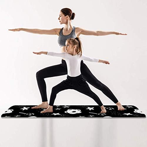 Unicey Siyah PatternYoga Mat Kalın Kaymaz Yoga Paspaslar Kadınlar ve Kızlar için egzersiz matı Yumuşak Pilates Paspaslar, (72x24