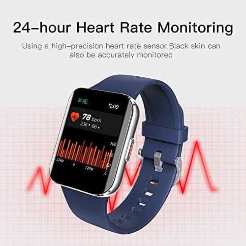 KUMI 1.69 İnç Çift Kavisli Büyük Ekran Akıllı İzle, Sıcaklık Monitörü ile, kalp Hızı, kan Oksijen Tracker, su geçirmez Spor