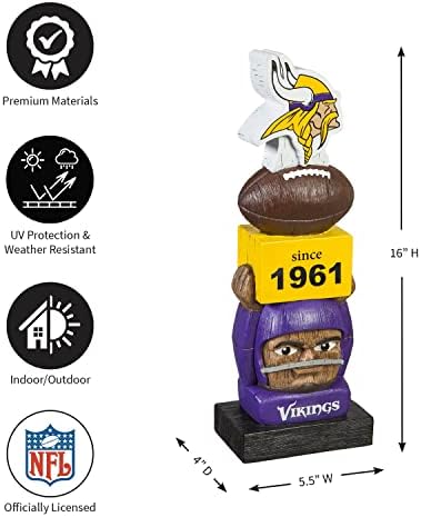 Takım Sporları Amerika Minnesota Vikingler Vintage NFL Tiki Totem Heykeli