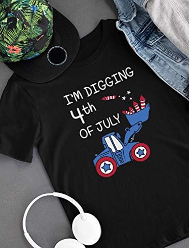Ben Kazıyorum 4th Temmuz Traktör Loving Boys Yürüyor Bebek Çocuk T-Shirt