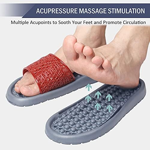 Acupressure ayak masaj terlikleri Refleksoloji Sandalet Ayak Stres Giderici Masaj Kaymaz Su Geçirmez Çabuk Kuruyan Duş Banyo