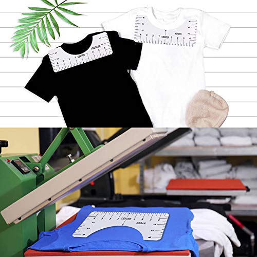 4 Adet T-Shirt Cetvel Kılavuzu Hizalama,Merkezi Tasarım Yapmak için Beyaz Tişört Hizalama Cetvel Aracı Seti, Kumaş Kesme Kapitone