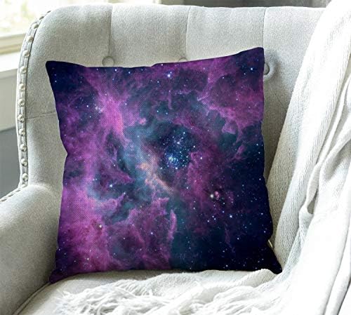 Swono Galaxy Bulutsusu Dekoratif Pamuk Keten Atmak Bel Yastık Kılıfı Yastık Kapak Yastık Kılıfı 18x18 İnç