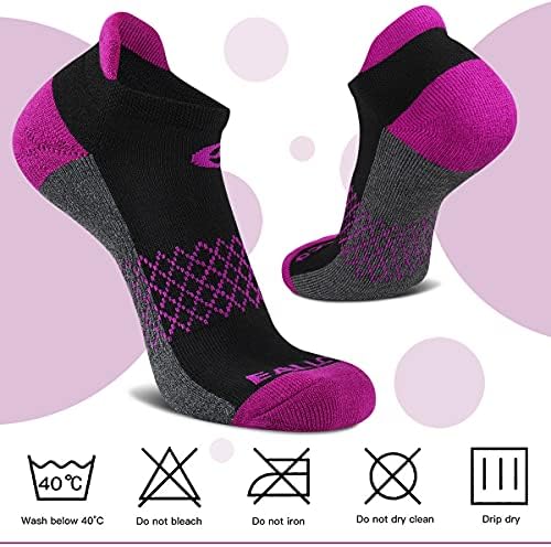 Eallco Bayan Ayak Bileği Çorap 6 Pairs Koşu Atletik Minderli Taban Çorap Tab İle