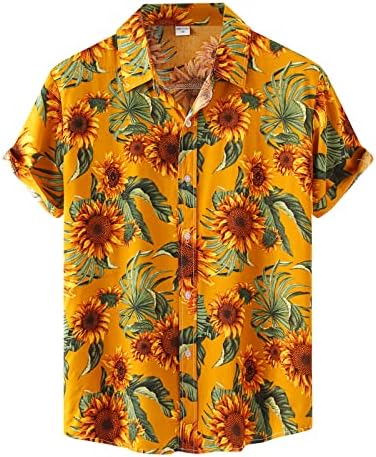Hawaii Gömlek Erkekler Çiçek Gömlek Kısa Kollu Yaz Gömlek Düzenli Fit Casual Gömlek Hawaii Gömlek Normal Nefes