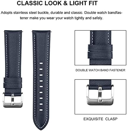 Flyuzı 20mm 22mm Moda Deri Watch Band Kayışı Garmin Venu Sq Vivoactive 3 Müzik Yedek Bilek Kayışı Zarif Bracele (Band Renk: