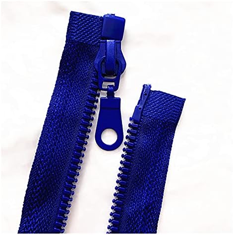 2-5 Parça, 5 Numara 25-70 cm Ayrılabilir Reçine Fermuar Açık Kilit Plastik Zip Dikiş Seti (Renk: Mavi, Boyutu: 25 cm)