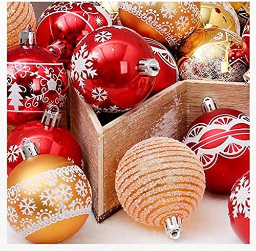 ZXCVBNM Noel Topu Ornaments24pcs Noel Topları Noel ağaç Dekor Asılı Süsleme Ev Noel Noel Ağacı Dekorasyon Topu (Renk: B)