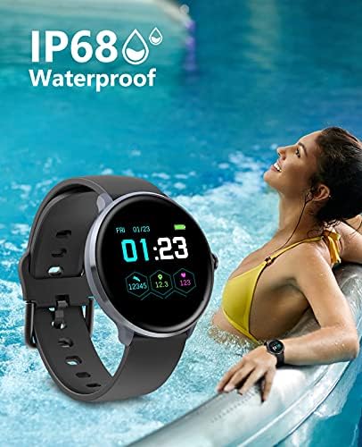 Iphone Samsung Android Telefon ile Uyumlu Kadınlar için BRIBEJAT Akıllı Saatler, Fitness Tracker Smartwatch IP68 Su Geçirmez,