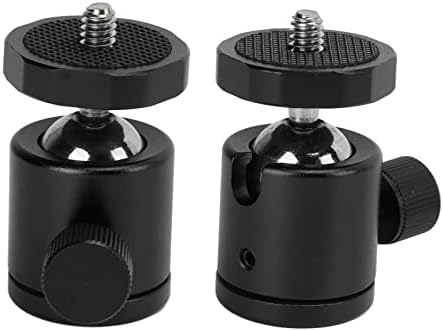 Shanrya Topu Kafa Montaj, tripod top Kafa Alt 1/4 inç Vida Deliği Alüminyum Alaşım Evrensel Üst 1/4 inç Vida SLR Kamera için(Siyah)