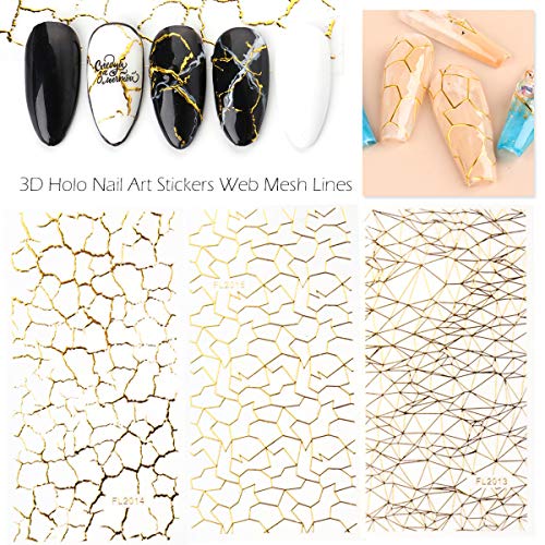 Altın 3D Tırnak Sticker Kendinden Yapışkanlı Tırnak Metalik Taşlar Hatları Bant Şerit Geometrik Nail Art Çıkartmaları Kadınlar