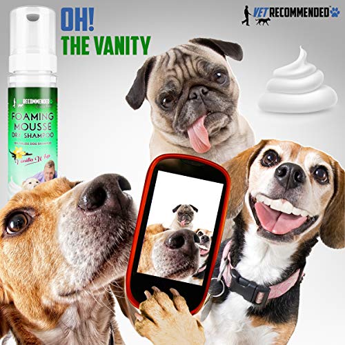 Veteriner Tavsiye Edilen Susuz Köpek Şampuanı, Durulama Yok Kuru Köpük Sprey Köpüğü (8oz / 240ml) - Vanilyalı Kırbaç - Köpeğinizin