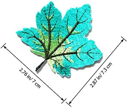 Onwon 5 Parça Renkli Akçaağaç Yaprağı Yamalar Demir / Dikmek Işlemeli Aplike Motif Akçaağaç Yaprakları Nakış Yama Konfeksiyon