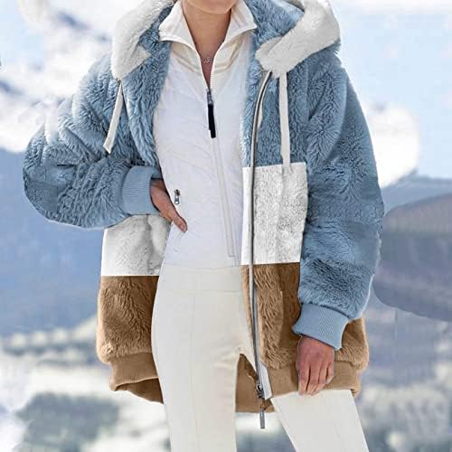 Nihewoo Sıcak Kazak Kış Mont kadın Kapüşonlu Sweatershirt Sıcak Yapay Yün Kazak Cepler Ceket Dış Giyim