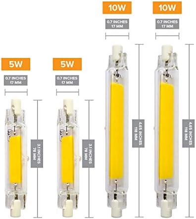 6 Paket - Halojen Değiştirme LED R7S Ampul 118mm T3 J118 Tip J Tek Çip Parlak Çıkış 4.65 Çift Kontak Çalışma Peyzaj Taşkın