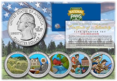 2017 Amerika Güzel Renklendirilmiş Çeyrek ABD Parkları 5-Coin Seti w/Kapsüller