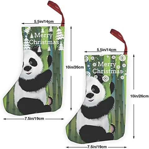Dcehgew Panda Baskılı Klasik Noel Çorap 2 Set,Aile Tatil Xmas Parti Süslemeleri için 10 İnç