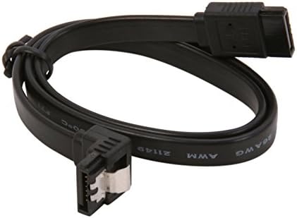BİPRA SATA III (SATA 3) Kablo Siyah Kilitleme Mandallı Düz Dik Açılı 90 Derece / Seri ATA/1,5 GBs/3GBs / 6GBs Sata I ve Sata