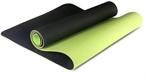MYTYJ 2 Adet 6 mmtpe Iki Renkli Kaymaz Yoga Mat egzersiz matı 183X61 cm Spor Ev Fitness Kokusuz Mat Mor ve Siyah