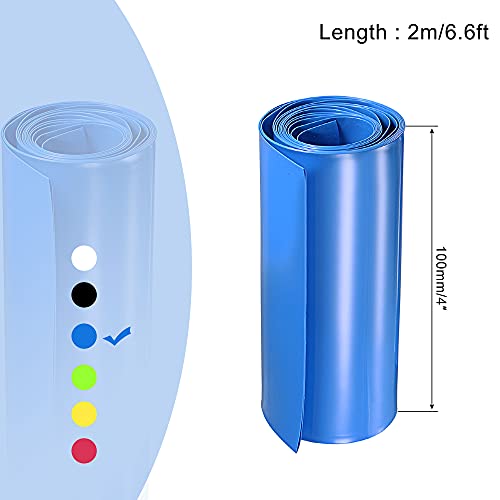 MECCANİXİTY Pil Wrap PVC ısı Shrink boru 100mm Düz 2 m Mavi Pil Paketi için İyi Yalıtım