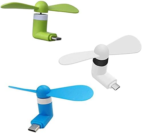 C Tipi USB Mini Fanlar, Taşınabilir Cep Telefonu Soğutma Fanı, [3 Paket] LG G5 G6,Samsung Galaxy Note 8 Plus S8, Nexus 6p ve