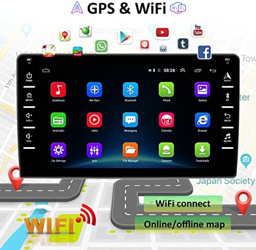 Çift Din Android 9.0 Araba Stereo 8 İnç HD Dokunmatik Ekran Bluetooth Araç Radyo Dash GPS Navigasyon Kafa Ünitesi ile WiFi,