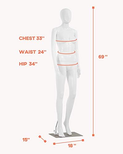 69 İnç Femal Manken Tam Vücut Elbise Formu Dikiş Mankeni Ayarlanabilir Elbise Modeli Manken Standı Gerçekçi Manken Ekran Başkanı