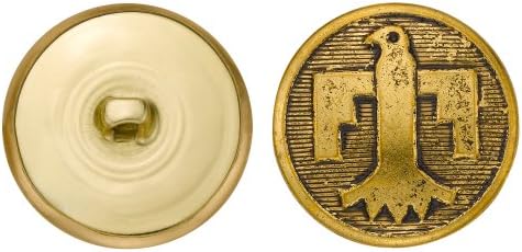 C & C Metal Ürünleri 5171 Geometrik Kartal Metal Düğme, Boyut 45 Ligne, Antik Altın, 36'lı Paket