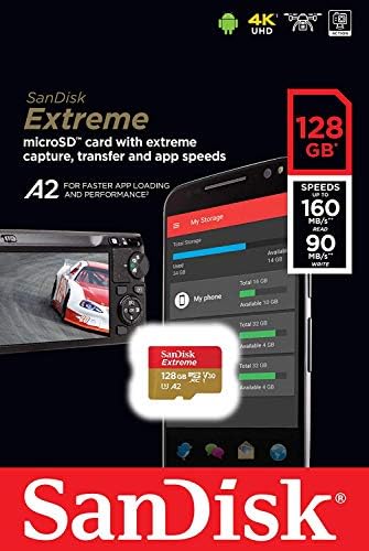 SanDisk Extreme 128 GB Mikro SDXC Kart için DJI Mavic Mini 2, Mavic Mini, Mavic Hava 2 Drone (5 Paket) C10 4 K V30 A2 (SDSQXA1-128G-GN6MN)