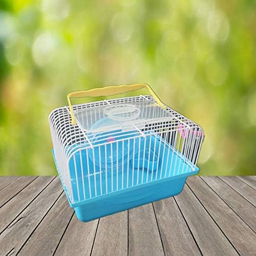 Studyset Hamster Kafesi, taşınabilir Tek Katmanlı Villa Kafesi ile Koşu Tekerlek su çeşmesi için Pet Suriye Hamster Kahverengi