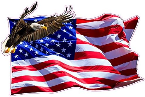 Amerikan Bayrağı Yükselen Kartal V2 Rv Römork Grafik Çıkartması 48 inç