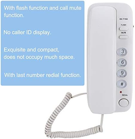 Mini Kablolu Telefon, Duvara Monte Sabit Telefon Uzantısı Arayan Kimliği Yok, Otel ve Aile için Büyük Düğmeli İş Telefonu,