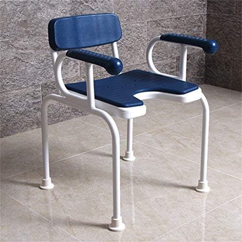 Duş sandalyesi Arkalığı Kol Dayama banyo taburesi 6 Yüksekliği Ayarlanabilir Tıbbi Kaymaz 304 Paslanmaz Çelik banyo oturağı