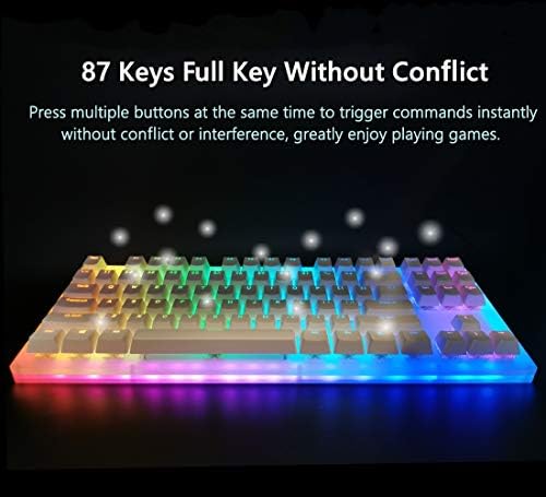 Womier K87 Mekanik Oyun Klavyesi Gateron Anahtarı TKL Çalışırken Değiştirilebilir Klavye Bölümlenmiş RGB Arkadan Aydınlatmalı