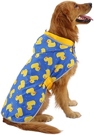 HDE Geri Dönüşümlü Köpek Yağmurluk Kapşonlu Slicker Panço Yağmurluk Ceket Küçük Orta Büyük Köpekler için