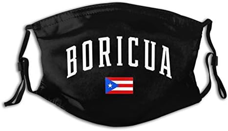 Porto Riko Boricua Yüz Maskesi Unisex Balaclava Ağız Kapak İle Filtre Rüzgar Geçirmez Toz Geçirmez Ayarlanabilir