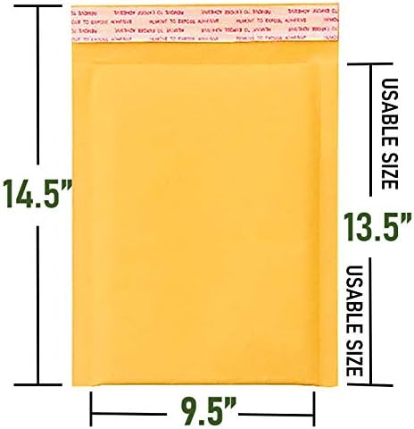 Sales4Less 4 Kraft Kabarcık Postaları 9. 5X14. 5 İnç Nakliye Yastıklı Zarflar Öz Seal Su Geçirmez Yastıklı Mailler 10 Paket