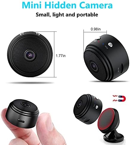 Mini Casus Kamera, WiFi Gizli Kameralar 2K HD Dadı Kamerası, Sesli ve Görüntülü Canlı Yayın, iPhone ve Android için Gece Görüşlü