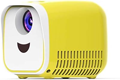 DUANDETAO L1 Çocuk Projektör Mini Mini LED Taşınabilir Ev Hoparlör Projektör AB (Siyah) Full HD Taşınabilir (Renk: Sarı)
